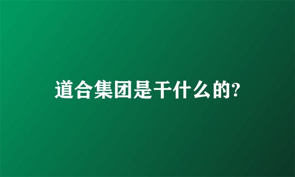 道合集团是干什么的?