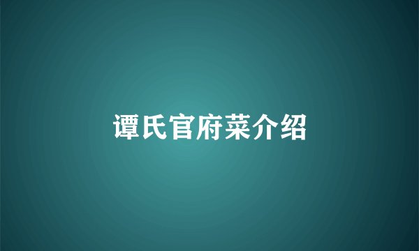 谭氏官府菜介绍