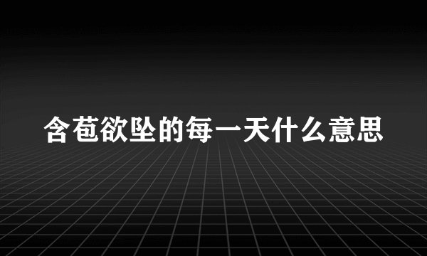 含苞欲坠的每一天什么意思