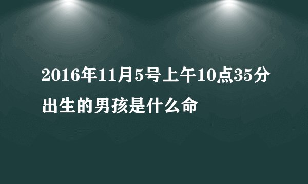 2016年11月5号上午10点35分出生的男孩是什么命