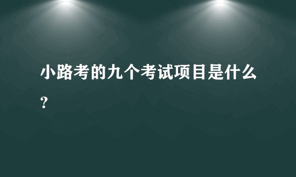 小路考的九个考试项目是什么？