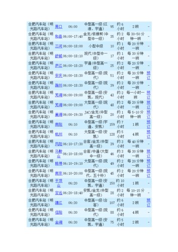 合肥旅游汽车站时刻表，合肥旅游汽车站车票查询