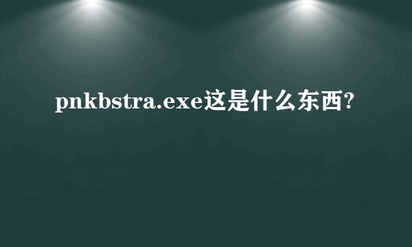 pnkbstra.exe这是什么东西?