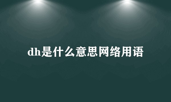 dh是什么意思网络用语