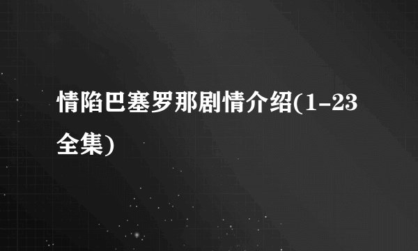 情陷巴塞罗那剧情介绍(1-23全集)
