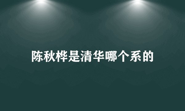 陈秋桦是清华哪个系的