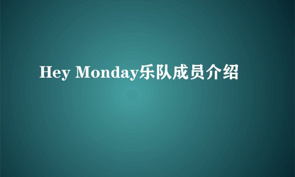 Hey Monday乐队成员介绍