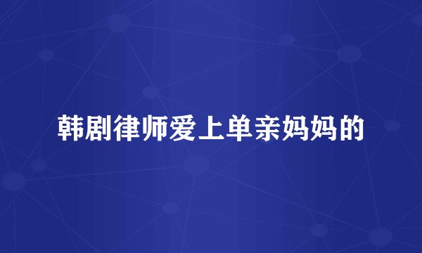 韩剧律师爱上单亲妈妈的