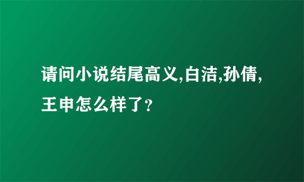 请问小说结尾高义,白洁,孙倩,王申怎么样了？