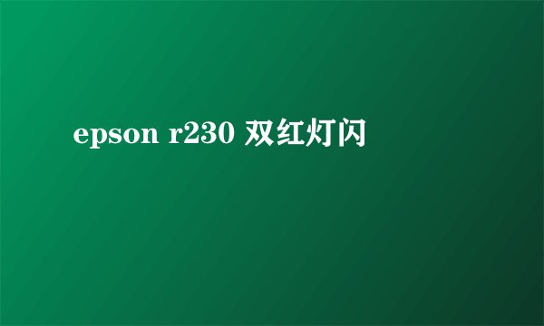 epson r230 双红灯闪
