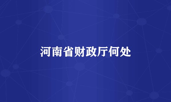河南省财政厅何处