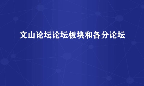 文山论坛论坛板块和各分论坛
