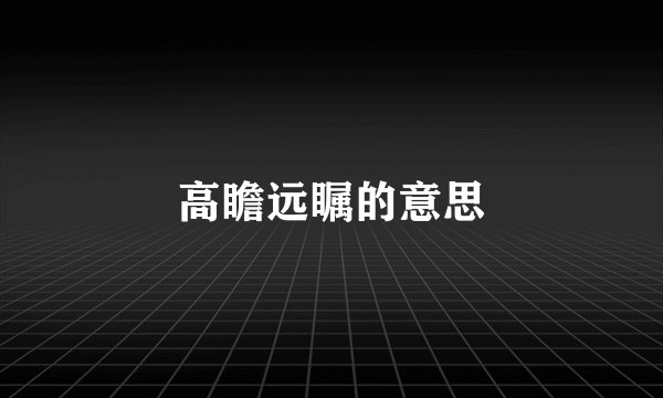 高瞻远瞩的意思