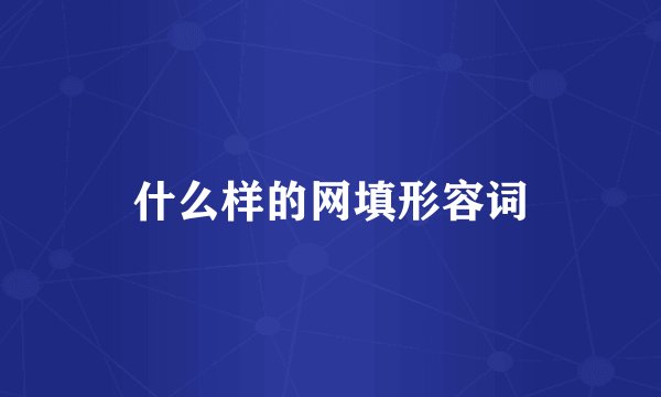 什么样的网填形容词