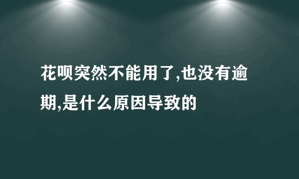花呗突然不能用了,也没有逾期,是什么原因导致的