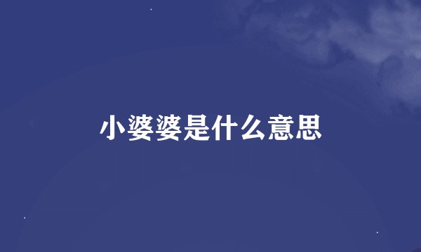 小婆婆是什么意思