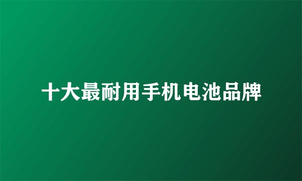 十大最耐用手机电池品牌