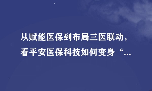 从赋能医保到布局三医联动，看平安医保科技如何变身“大玩家”