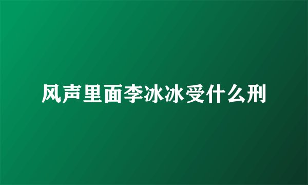风声里面李冰冰受什么刑