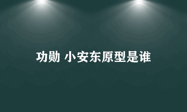 功勋 小安东原型是谁