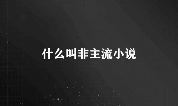 什么叫非主流小说