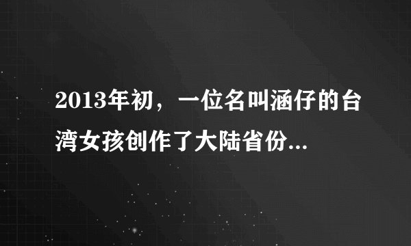 2013年初，一位名叫涵仔的台湾女孩创作了大陆省份拟人漫画走红，涵仔一共创作了大陆省份拟人画共31张，每