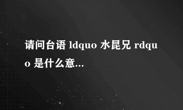 请问台语 ldquo 水昆兄 rdquo 是什么意思还有达文西(达芬奇)为什么问