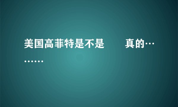 美国高菲特是不是  真的………