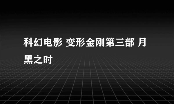 科幻电影 变形金刚第三部 月黑之时