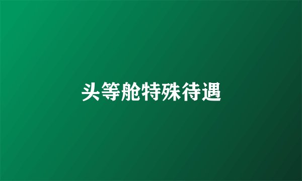 头等舱特殊待遇