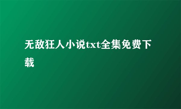 无敌狂人小说txt全集免费下载