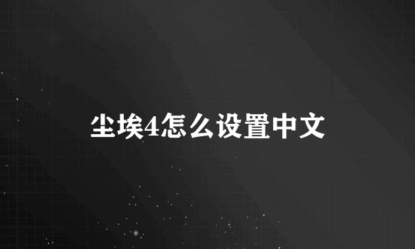 尘埃4怎么设置中文