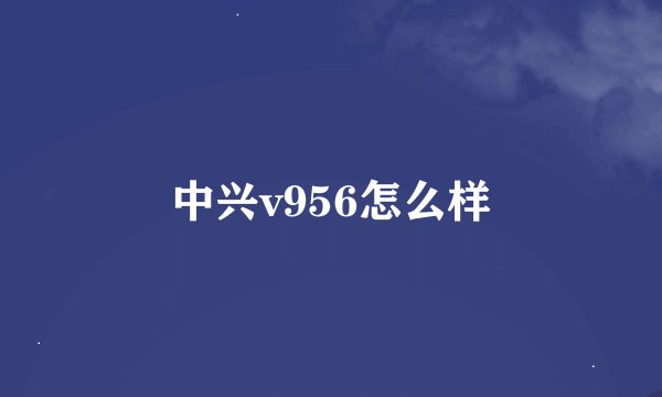中兴v956怎么样