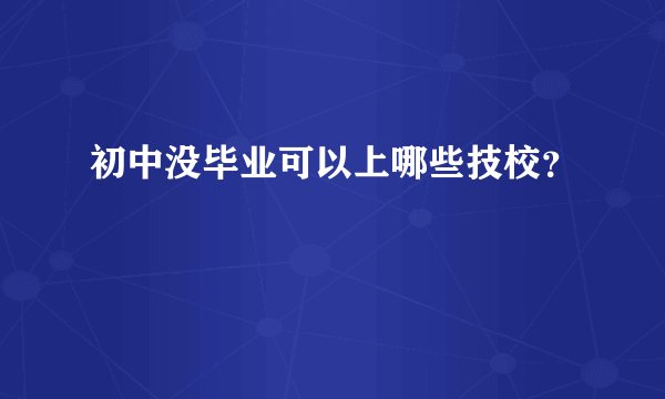 初中没毕业可以上哪些技校？