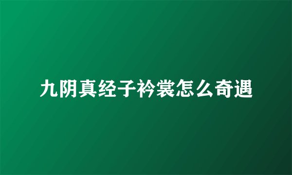 九阴真经子衿裳怎么奇遇