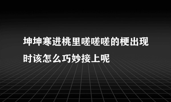 坤坤寒进桃里嗟嗟嗟的梗出现时该怎么巧妙接上呢