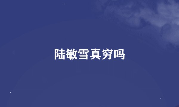 陆敏雪真穷吗