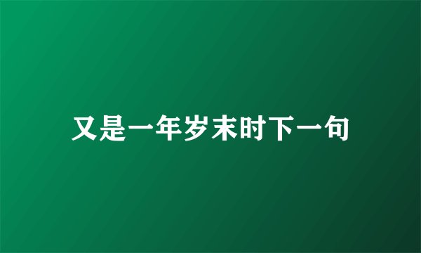 又是一年岁末时下一句