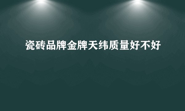 瓷砖品牌金牌天纬质量好不好