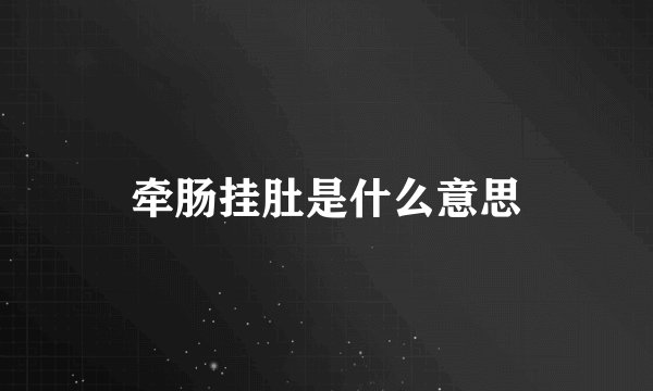 牵肠挂肚是什么意思