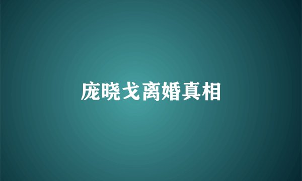 庞晓戈离婚真相