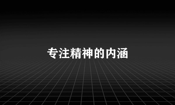 专注精神的内涵