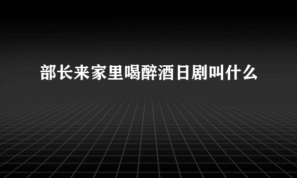 部长来家里喝醉酒日剧叫什么