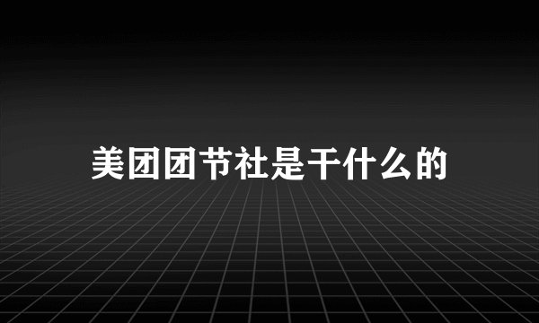 美团团节社是干什么的