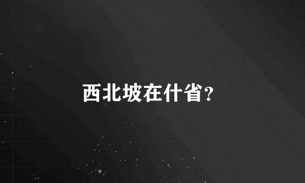 西北坡在什省？