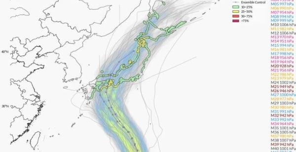 10号台风行动路线确定,不来中国,预报:登陆日本前加强到14级