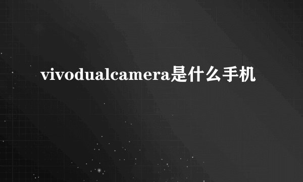 vivodualcamera是什么手机