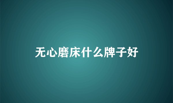 无心磨床什么牌子好