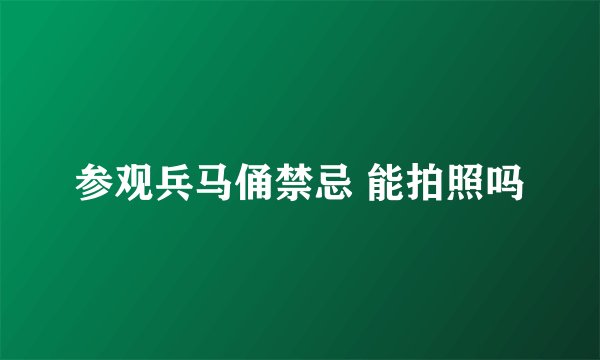 参观兵马俑禁忌 能拍照吗