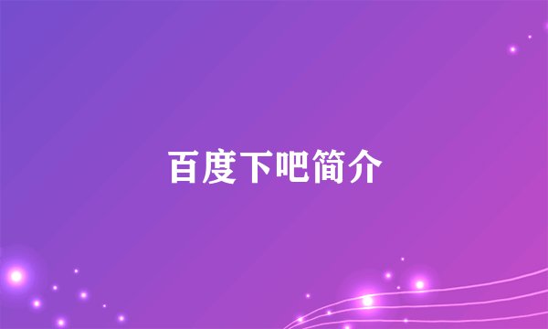百度下吧简介